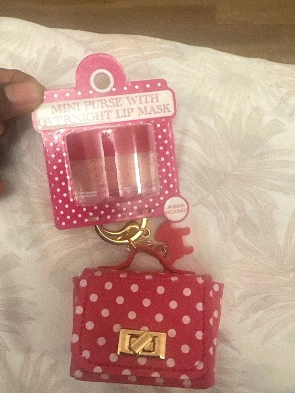 Mini Purse with Overnight Lip Mask Pink Polka Dot NWT